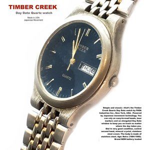 Vintage Japanese Quartz Retro Day Date watch. Made in USA